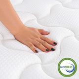 Full Mattress, 14 Inch Pillow Top Hybrid Mattress in a Box Medium Firm Fiberglass-Free, Soft Breathable Pressure Relief Memory Foam Pocket Innerspring Bed, CertiPUR-US Certified PAMYO