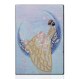 DIY 5D Diamond Art Painting Notebook Kits Moon Fairy Girl Princess Leather Cover Special Shaped Journal Sketchbook Crystal Diamond Art Hardcover Dairy Book Birthday Gift 8.26x5.9IN Generic