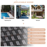 Kullavik Outdoor Patio Furniture Set 6 Pieces Sectional Rattan Sofa Set Brown PE Rattan Wicker Patio Conversation Set with 5 Seat Cushions and 1 Tempered Glass Table,Sand Kullavik