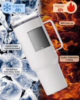 OFFNOVA 40oz Sublimation Tumblers with Handle, Stainless Steel Coffee Tumbler Blank, Double Wall Vacuum Sublimation Travel Cups for Heat Press Printing OFFNOVA