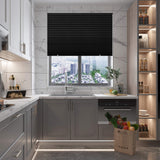 Changshade 6-Pack Blackout Pleated Paper Shades for Windows, Temporary and Portable Room Darkening Shades with 12 Clips for Travel, No Tools and Easy to Install, Cut to Any Size, Black PLT36BK72A Changshade