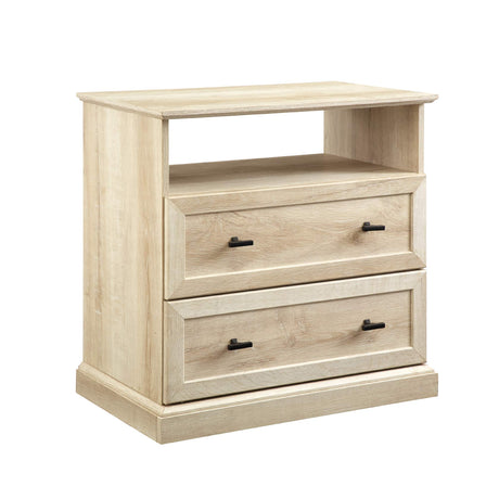 Walker Edison Traditional Classic 2-Drawer Nightstand Bedroom End Side Living Room Storage Small Table, White Oak Walker Edison