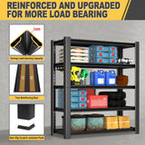 Nexvrtau 76" H x 60" W x 24" D 5-Tier Heavy Duty Garage Shelving Unit, 3000 LBS Capacity Metal Storage Rack,Adjustable Steel Shelves for Garage, Warehouse, Basement, Pantry, Workshop.1 Pack Nexvrtau