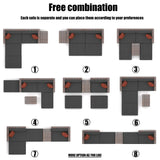 YOPTO 5 Pieces Outdoor Wicker Sectional Sofa Set with 2 Ottoman & Coffee Table,Patio Conversation Set Sectional Couch W/Cushions,Pillows & Protection Cover,Patio Sofa Bed for Porch,Garden,Lawns,Brown YOPTO