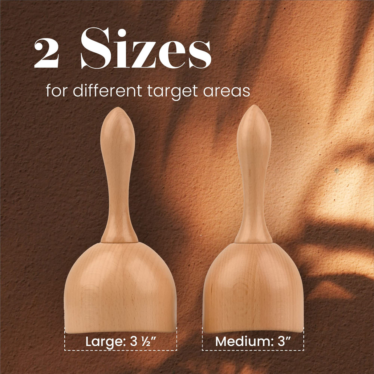 IMPRESA [2 Sizes] Wood Therapy Massage Tools for Body Contouring - Lymphatic Drainage Massager to Help Reduce Appearance of Cellulite - Body Shaping Maderoterapia Kit - Copa Sueca Wood Massage Tools IMPRESA