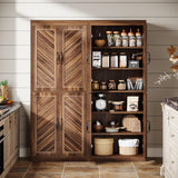 Tribesigns 69" Tall Kitchen Pantry Cabinet, Farmhouse Pantry Kitchen Cabinet with 4 Doors and 4 Adjustable Shelves, Rustic Wood Cupboard for Kitchen, Dining Room, Living Room Tribesigns