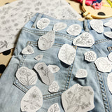 ZQmino 72Pcs Water Soluble Stabilizer for Embroidery Stick and Stitch Embroidery Paper Tear Away Embroidery Stabilizers with Flower Patterns for Embroidery Hand Sewing Love (Flower) ZQmino