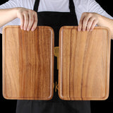 2 Pcs Wooden Rectangle Serving Trays for Ottoman Bar Party Food Tray Large Fruit Rectangular Platter Best Acacia Wood Plates for Decor Cheese Serving Board Snack Tray Charcuterie Boards Serving Dishes Ayiaren