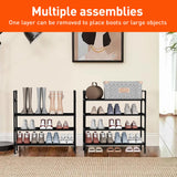 Nbwxcwbs Shoe Rack 4 Tier Shoe Organizer Shoe Storage Shoe Rack for Narrow Hallway Entryway Bedroom Easy Assembly (Black) Nbwxcwbs