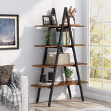 Tribesigns Industrial A-Shaped 4-Tier Bookshelf with Open Display Shelves for Home and Office Tribesigns