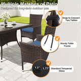 Gotland 5-Piece All-Weather Rattan Patio Dining Set with Tempered Glass Table, Tilt Backrest, Umbrella Hole, and Removable Cushions for Lawn, Deck, Backyard Gotland