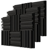 TroyStudio Thick Acoustic Foam Panels, 12 X 12 X 2 Inch 18 Pcs Broadband Sound Absorbing Foam, Dense Soundproof Padding Tile, Recording Studio Foam Absorber, Groove Decorative 3D Wall Ceiling Panel TroyStudio