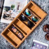 MyGift 7 x 15 inch Modern Bamboo 6-Slot Sunglasses Storage Case, Eyewear Display Tray MyGift