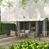 Outsunny 10' x 20' Outdoor Pergola Canopy, Wall-Mounted Metal Patio Canopy with Weather-Resistant Fabric and Drainage Holes for Backyard Garden Porch Beach, Cream White Outsunny