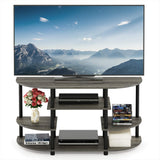 Furinno JAYA Simple Design Corner TV Stand, French Oak Grey/Black, 42.04 x 22.75 x 15.55 Inches Furinno
