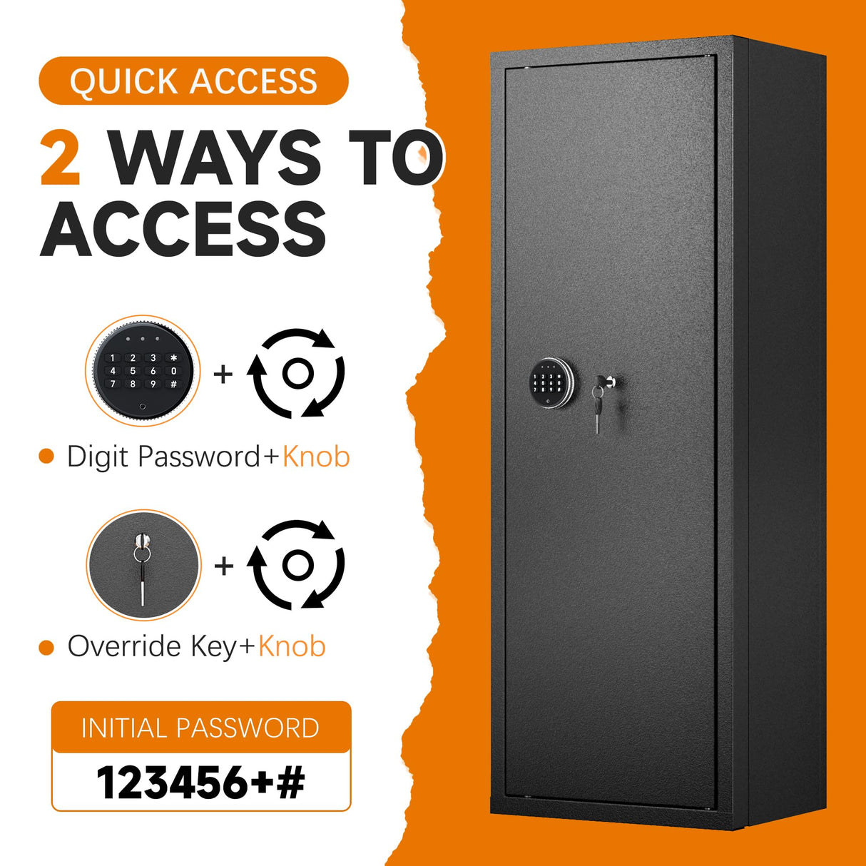 Greenvelly 10-14 Gun Safe for Rifles and Pistols,Quick Release Fireproof Gun Safe with Adjustable Shelves and Pockets,Locking Large Gun Cabinet with Rifle Rack for Home and Shotgun Greenvelly