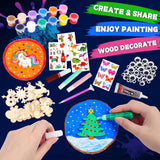 Crincy Kids Wooden Painting Kit, Glow in The Dark Paint Kit, Arts and Crafts Birthday Party Gifts for Kids Ages 8-12, Creative Art & Craft Activity Kits Toys for Boys Girls 6 7 8 9 10 12 Year Old Crincy