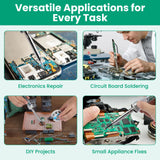 Soldering Iron Kit, 60W Soldering Gun with Transparent Handle, 6 Adjustable Temperature 392-842℉ Solder Kit for Electronics, Includes Soldering Iron Tip, Solder Wire, Stand, Heating Element Core KeenWise