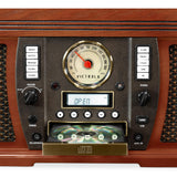 Victrola Aviator 8-in-1 Bluetooth Record Player & Multimedia Center with Built-in Stereo Speakers - 3-Speed Turntable, Vinyl to MP3 Recording, Wireless Music Streaming, Mahogany Victrola