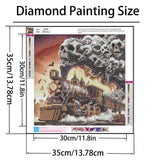 GXGLLPZBY Diamond Art Kits for Adults, Steam Strain Diamond Painting Kits for Beginners, 5D DIY Skull Paint by Diamond,Full Round Drill Diamond Dot Gem Art Home Wall Decor 13.78x13.78in GXGLLPZBY