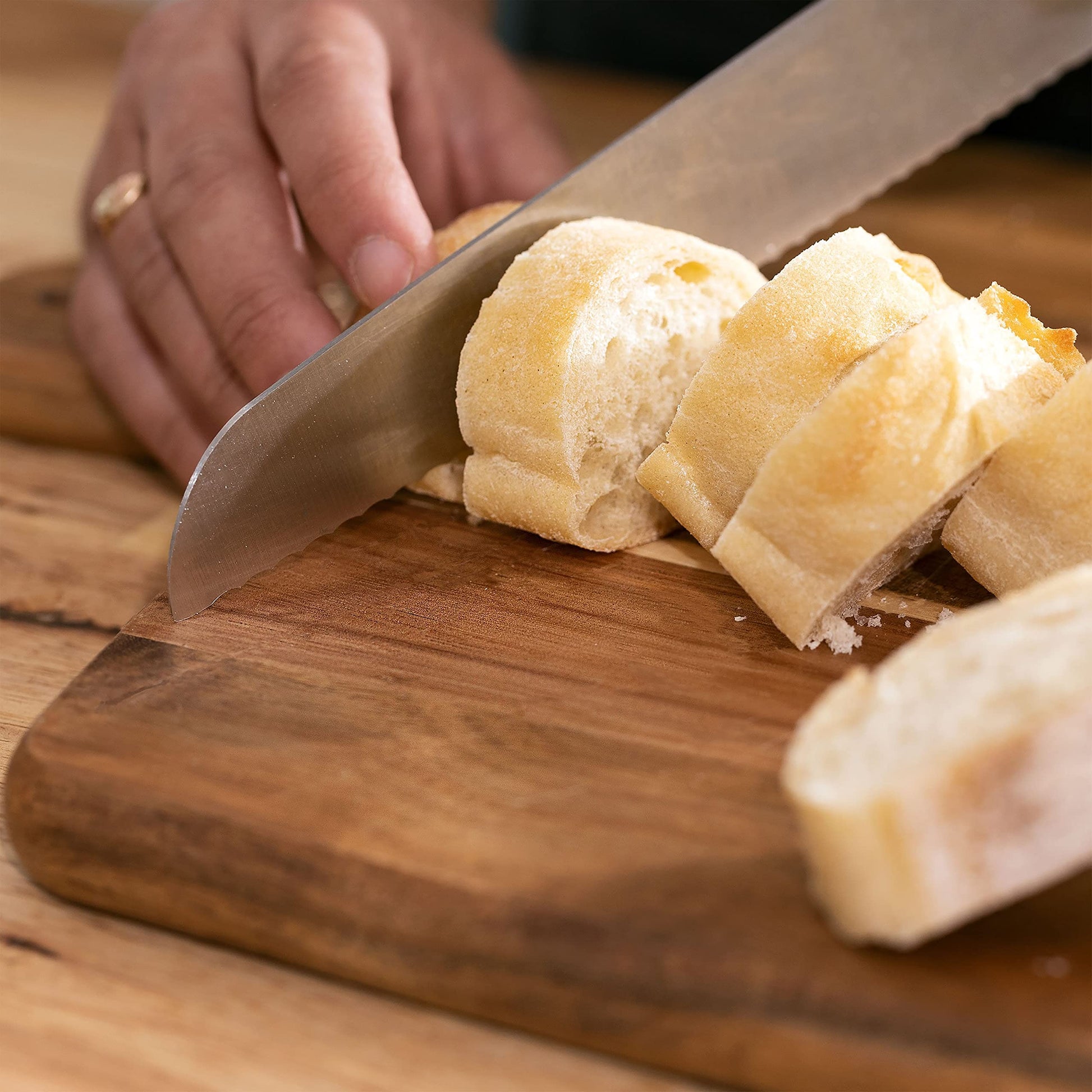 Acacia Wood Cutting Board and Chopping Board with Handle for Meat, Cheese Board, Vegetables, Bread, and Charcuterie - Decorative Wooden Serving Board - WoodArtSupply