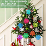 Wooden Christmas Snowflake Ornaments to Paint Christmas Decoration Cutouts Unfinished 36PCS, DIY Blank Unfinished Christmas Tree Wood Discs Ornament for Home Crafts Hanging Sophena