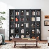 IRONMIX Modern Display Cabinet with Doors, Metal Curio Cabinet with Shelves, 70.87" H Display Cases for Collectibles, 5 Tier Tall Bookshelf, Kitchen Pantry Storage Case for Home Office Living Room IRONMIX