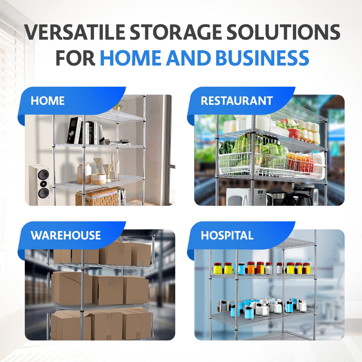 4000 LBS Heavy Duty Wire Rack 48 x 18 x 76, 5-Tier NSF Commercial Rolling Rack with Wheels, Chrome Metal Shelving Unit for Garage, Kitchen, Warehouse, Adjustable Storage Shelf, Crescent Crescent Housewares