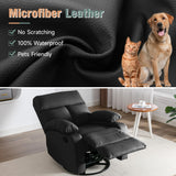 hzlagm Swivel Rocker Recliner, Rocking Recliners Chair for Small Spaces, Small Rocker Recliner Chair, Nursery Rocking Chairs for Living Room, RV, Nursery, Black hzlagm
