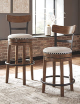Signature Design by Ashley Valebeck 30" Farmhouse Pub Height Barstool, Brown Signature Design by Ashley