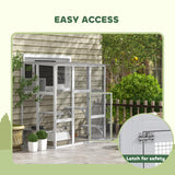 PawHut Catio Outdoor Cat Enclosure, Large Cat House, Wooden Cat Window Box with Scratching Posts, Weather Protection Roof for 1-2 Kitties, Resting Boxes, 68" x 35.5" x 70.5", White PawHut