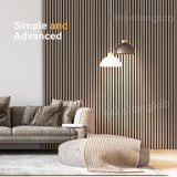 Olanglab Wood Slat Wall Panels, 2 Pack Wood Slats for Wall, 94.48"x 12.59"x 0.82" Each, 3D Wall Panels for Interior Wall Decor, (Brown Walnut) Olanglab