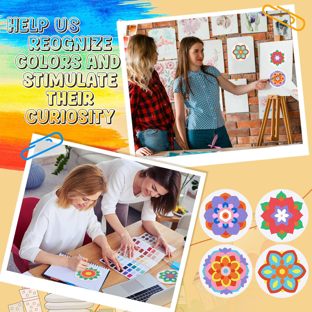 Vertintong 48 Pcs Sand Painting Mandala Coloring Craft Kits Mandala Sand Art Kits Mandala Sand Art Pictures with 24 Sand Options Creative Home Festival Party Favors Sessions Vertintong