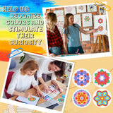 Vertintong 48 Pcs Sand Painting Mandala Coloring Craft Kits Mandala Sand Art Kits Mandala Sand Art Pictures with 24 Sand Options Creative Home Festival Party Favors Sessions Vertintong