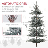 HOMCOM 9ft Nordic Pine Artificial Christmas Tree with 1939 Snow Flocked Tips, Foldable Metal Stand, Easy Assembly, Hinged Xmas Tree for Home Office Holiday HOMCOM