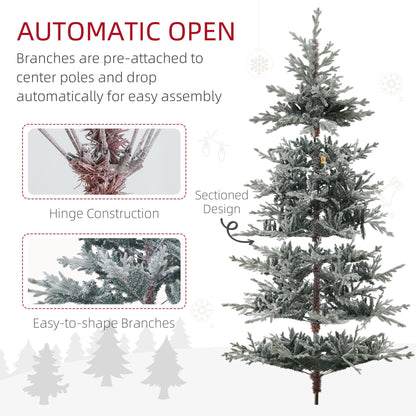 HOMCOM 9ft Nordic Pine Artificial Christmas Tree with 1939 Snow Flocked Tips, Foldable Metal Stand, Easy Assembly, Hinged Xmas Tree for Home Office Holiday