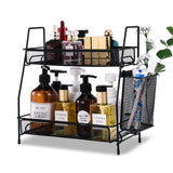 LEMIKKLE Countertop Organizer for Bathroom Counter, The Organizer for Bedroom, Spice Rack Organizer for Kitchen Counter Shelf with Small Basket(Black) LEMIKKLE