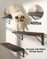 BAYKA Wall Shelves for Bedroom Decor, Floating Wall Shelves for Living Room Kitchen Storage, Wall Mounted Rustic Wood Floating Shelves for Kids Books, Small Shelf for Bathroom(Rustic Brown，Set of 3) BAYKA