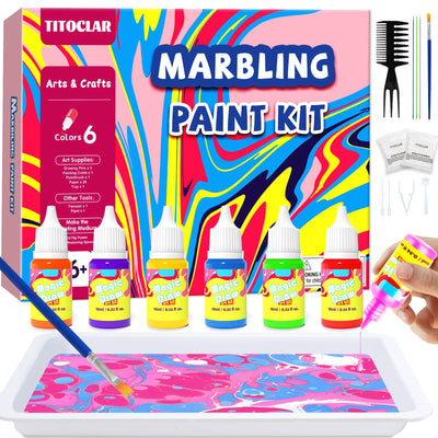 Titoclar Water Marbling Paint for Kids, Art Supplies for Kids,Arts and Crafts for Girls Boys Ages 8-12 6-8 3-5, Birthday Gifts Toys for Girls 3+ Years Old