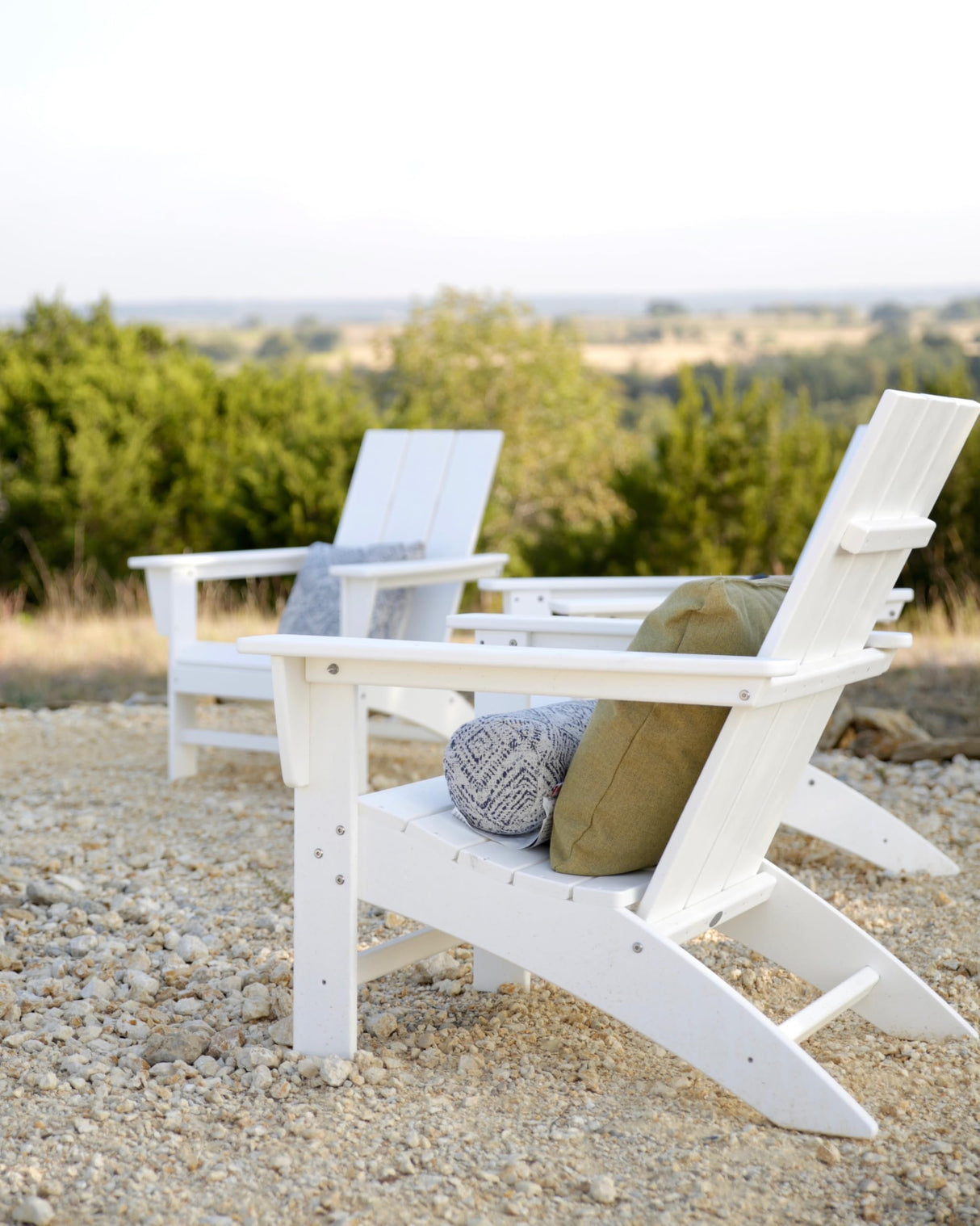 POLYWOOD AD420WH Modern Adirondack Chair, White, Durable High Density Polyethylene Construction, Easy Assembly, Waterproof, Comfortable Contoured Seat Polywood