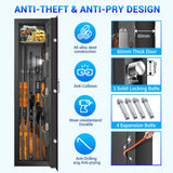 Fireproof Gun Safes for Home Rifle and Pistols, Heavy Duty Anti-Theft Long Gun Safes for Rifles and Shotguns with 3 Pistol Pockets, Gun Safe Rifle with LCD Digital Screen Removable Shelf(US Stock) Tiskgg
