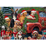 PICKFORU Christmas Dog Puzzles for Adults 1000 Pieces, Difficult Christmas Scene Animal Puzzle, Funny Puppy Jigsaw Puzzle as Home Wall Art Decor PICKFORU