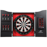 EastPoint Sports Tournament Bristle Dartboard and Easy Hang Cabinet with Electronic Scoreboard and 6 Steel Tip Darts EastPoint Sports