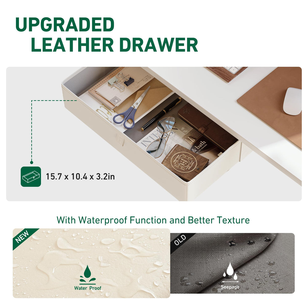 FEZIBO 55 x 24 Inches Standing Desk with Drawer, Adjustable Height Electric Stand up Desk with Storage, Sit Stand Home Office Desk, Ergonomic Computer Desk, White FEZIBO