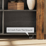 LITTLE TREE Console Table with Storage, 63-Inch Narrow Long Sofa Table, Entryway Table with 6 Cubes, Farmhouse Storage Shelves for Entryway, Living Room LITTLE TREE