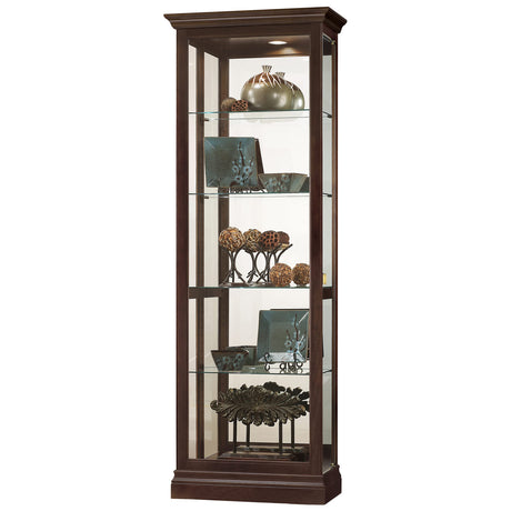 Howard Miller Heeger Curio Cabinet II - Adjustable Display Levelers, Metal Shelf Clips - Espresso Finish Cabinets for Decorative Items, Trophies Home Decor, Living Room Or Dining Area Howard Miller
