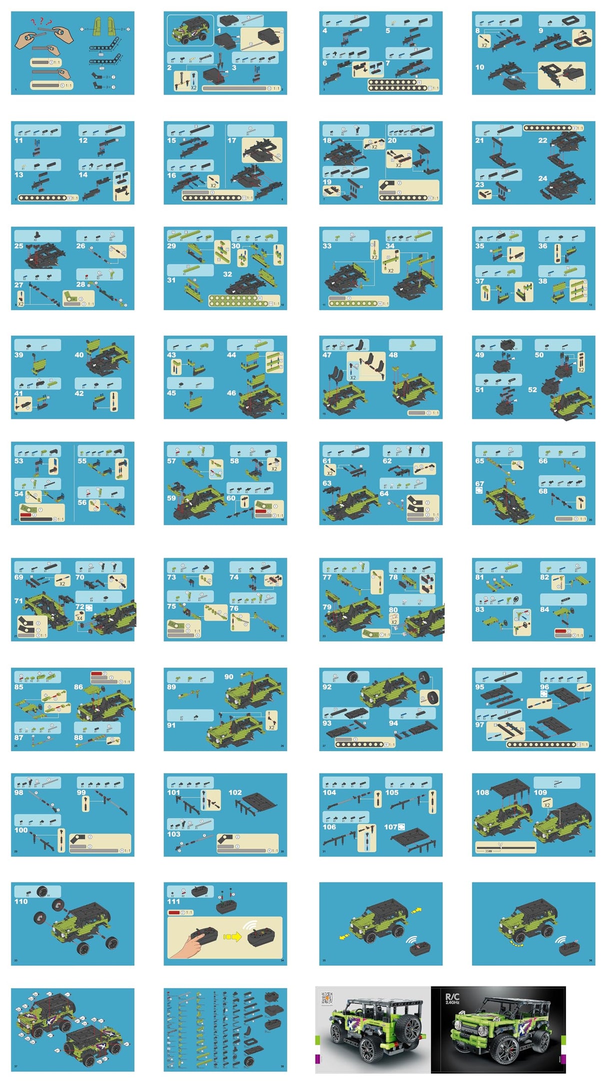 Dakott STEM Car Toy Building Toy Gift for Age 6+, APP Programming Remote Control 2in1 Off-Roader Building Block Take Apart Toy, 484 Pcs DIY Building Kit, Learning Engineering Construction R/C Toys DAKOTT