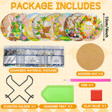 UPINS 8 Pieces Easter Diamond Art Coasters,Bunnies Diamond Art Coaster for Adults Diamond Kits Supplies for Spring Easter Gift UPINS