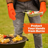 Heat-Resistant BBQ Gloves – Non-Slip Silicone Grip, Waterproof, Perfect for Grilling, Baking, & Smoking – High Heat Protection up to 500°F HASHIMARK