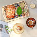 DOTSOPS 5D Diamond Art Kits for Adults Wooden Serving Tray with Handle Special Diamond Painting Plate Big Gem Dots Paint by Numbers Crafts Kits for Living Room Mandala 7.8x11.8 Inches DOTSOPS